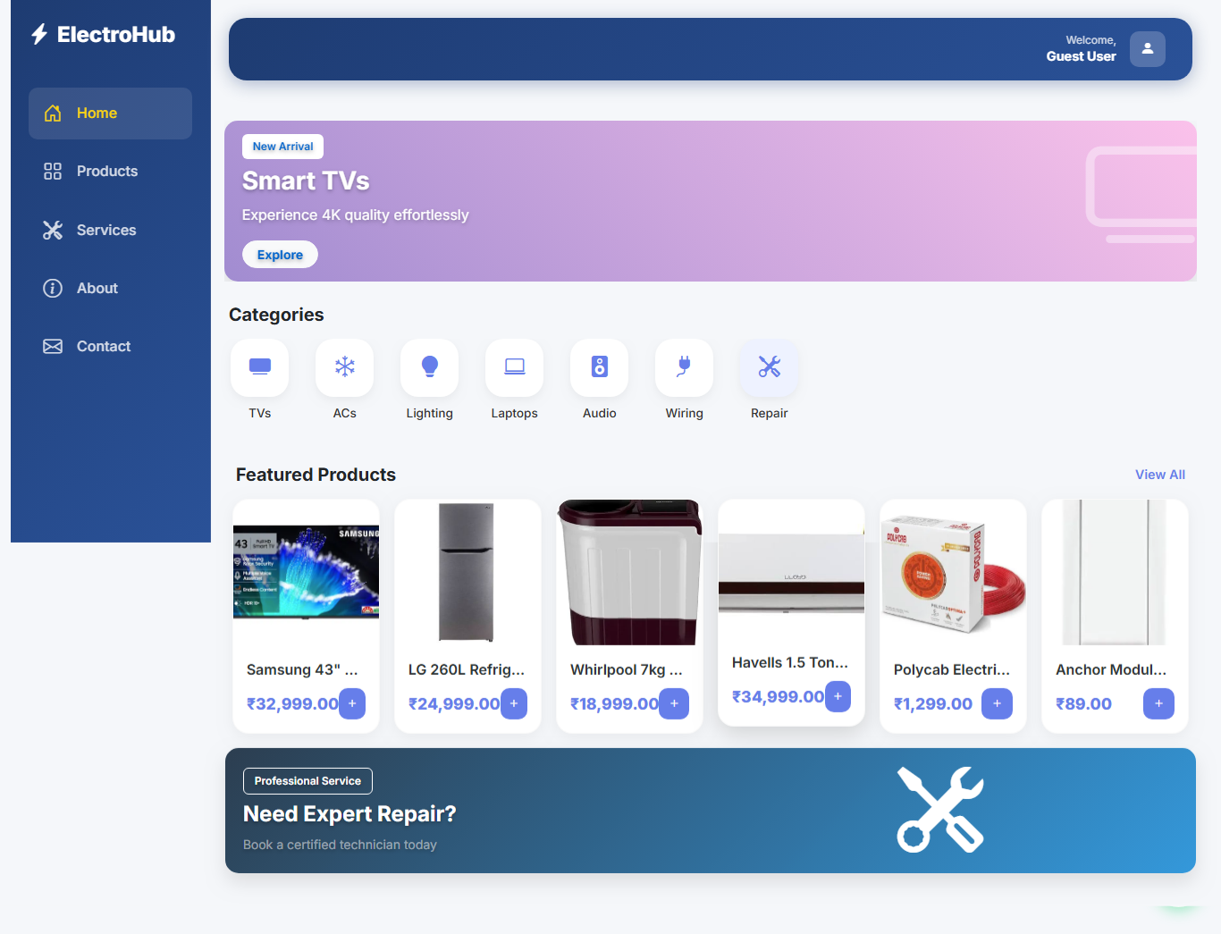 Ujaala ElectroHub – Business Website